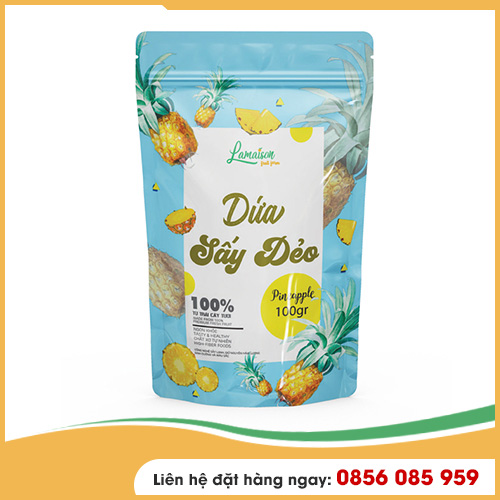 Dứa Sấy Dẻo<br>Khối Lượng Tịnh: 100gr